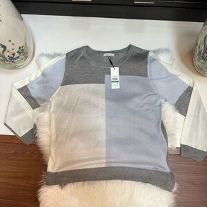 NWT CALVIN KLEIN Color Block Sweater L
